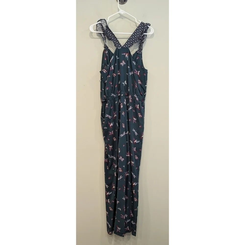 Matilda Jane Evergreen Dream Jumpsuit Hummingbirds Butterflies Size Medium